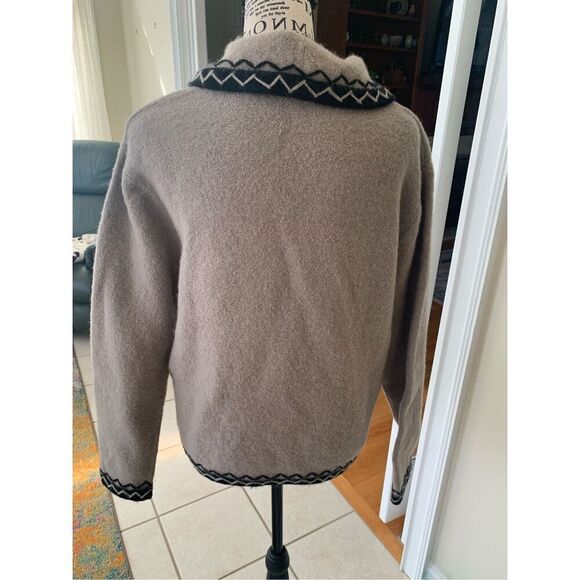 Nordic Design Tan & Black Wool Cardigan - Picture 2 of 11